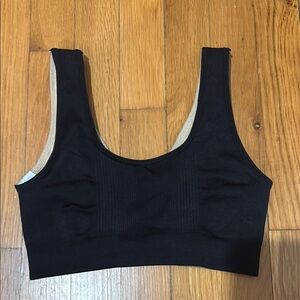 Underoutfit  Black and Tan Sports Bra with Wide Straps